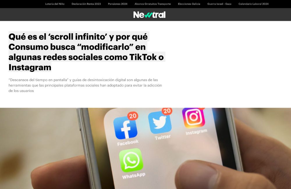 Qué es el ‘scroll infinito’ y por qué Consumo busca “modificarlo” en algunas redes sociales como TikTok o Instagram